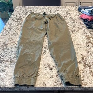 Nike men army green joggers size small